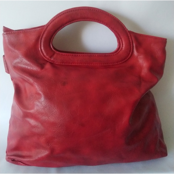 Women's red purse with attachable handle - Picture 2 of 4